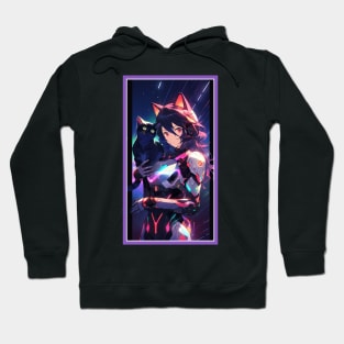 Anime Cute Cat Girl | Sci-Fi Manga Girl Anime Art Hoodie